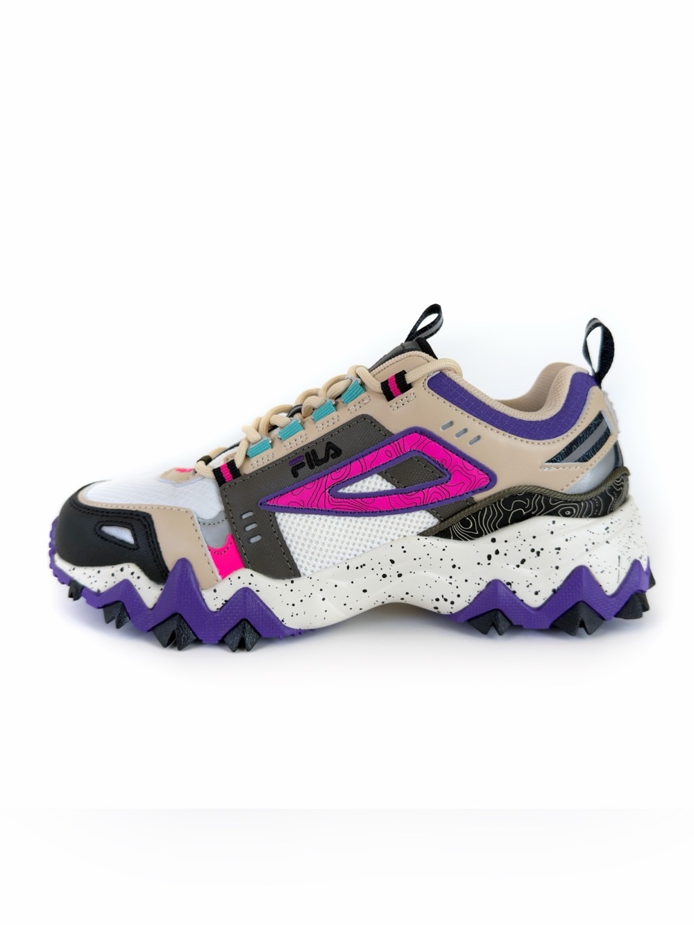 FILA Oakmont TR Sneakers Shoes Womens Size 8 Trail Tan Pink Purple